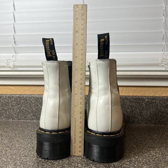 Dr. Martens 2976 Quad Womens 10 White Leather Chelsea Platform Boots Men 9 EU 42 - Picture 8 of 10